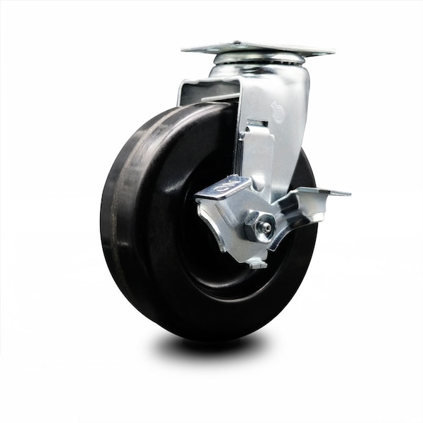 6 Inch Phenolic Swivel Caster with Ball Bearing and Brake SCC